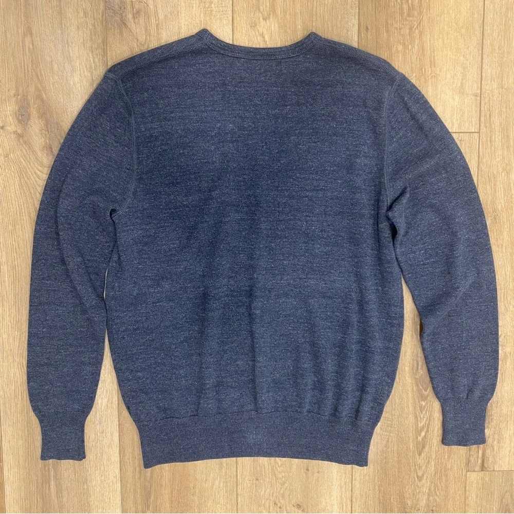 🌟J. CREW🌟 MENS 100% COTTON CREW NECK SWEATER HEATHER BLUE SZ M